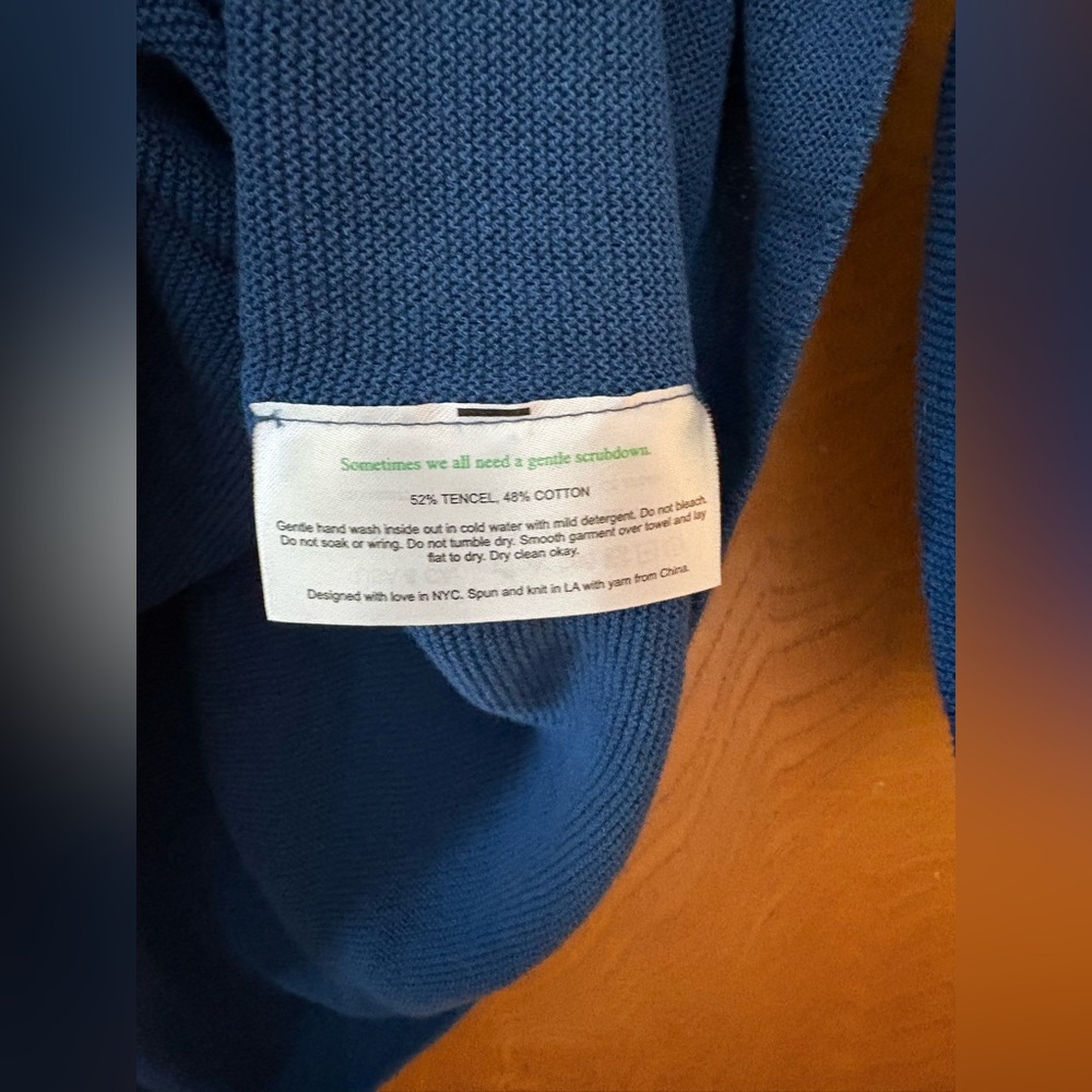 MM Lafleur The Chadwick teal Blue Crew Neck Sweater XXL - Picture 5 of 7